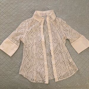 Anne Fontaine Michaela eyelet button down blouse. Women’s size 6-8.